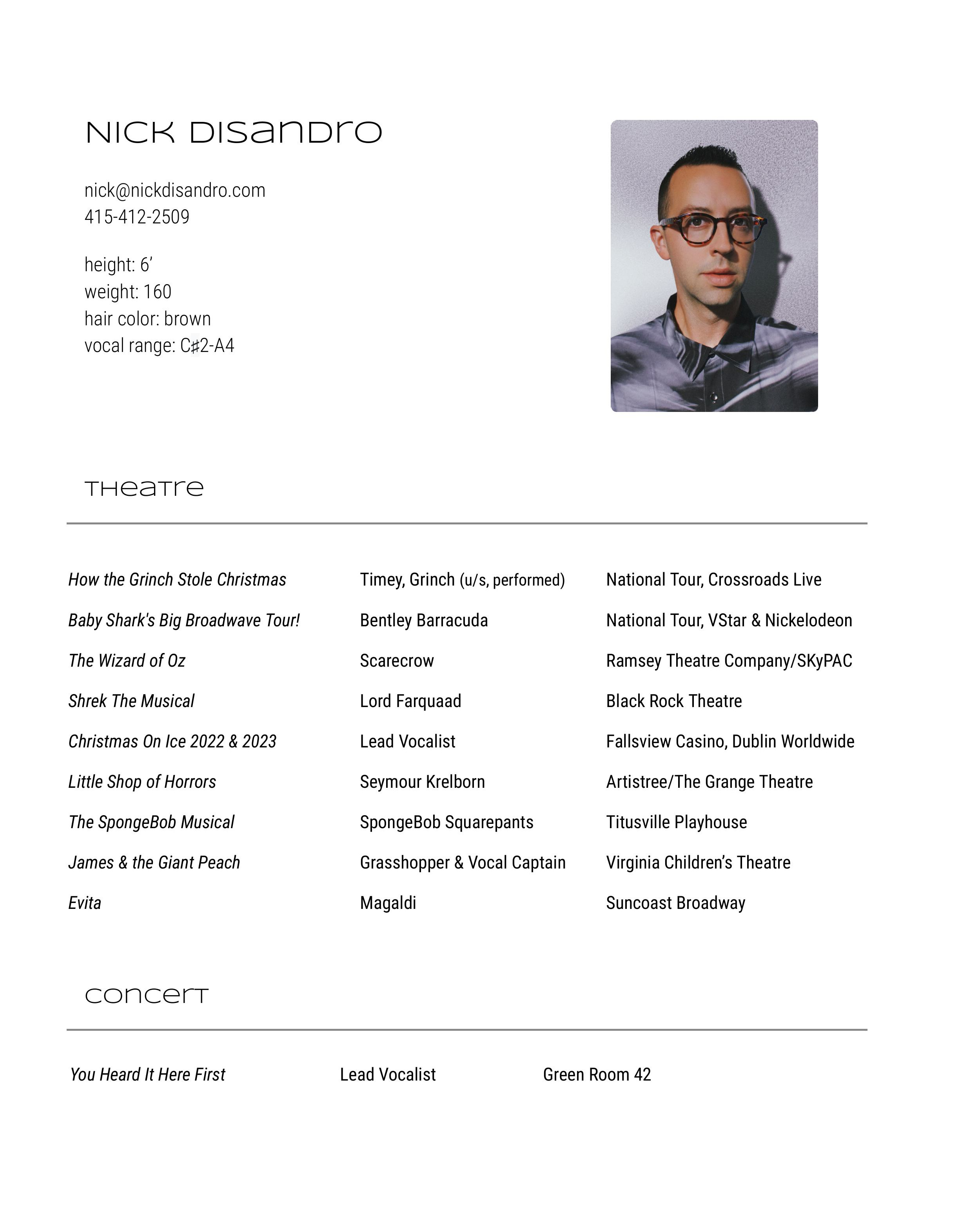 Nick DiSandro Resume